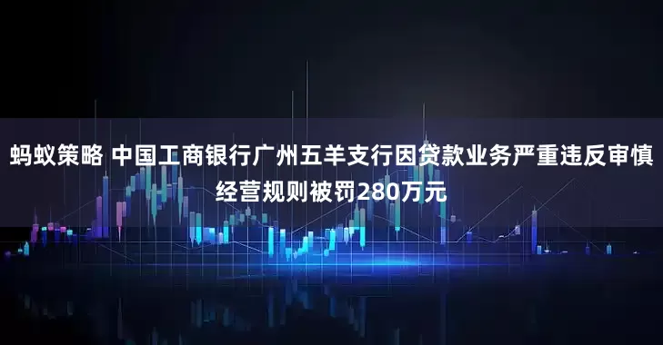 蚂蚁策略 中国工商银行广州五羊支行因贷款业务严重违反审慎经营规则被罚280万元